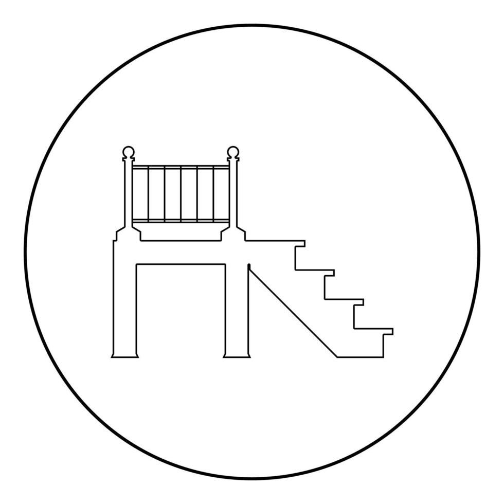 Porch icon black color in circle vector