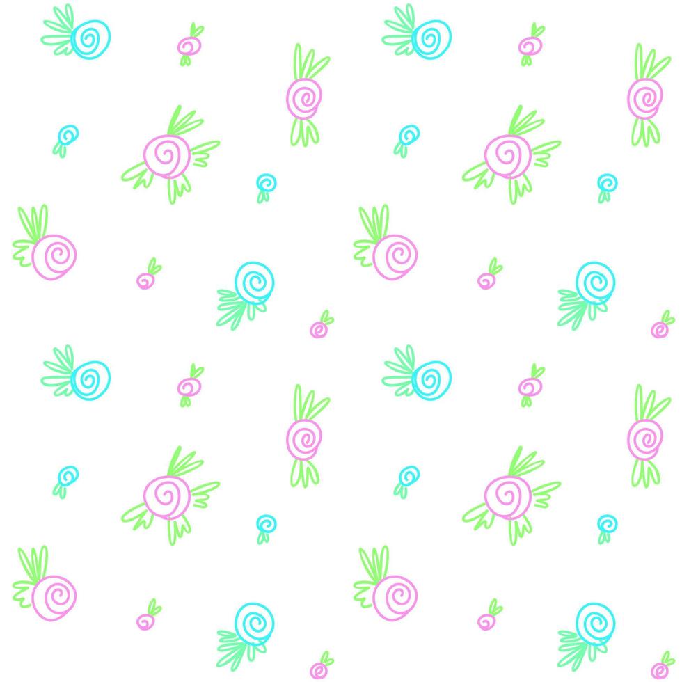 Delicate seamless calico pattern with roses vector