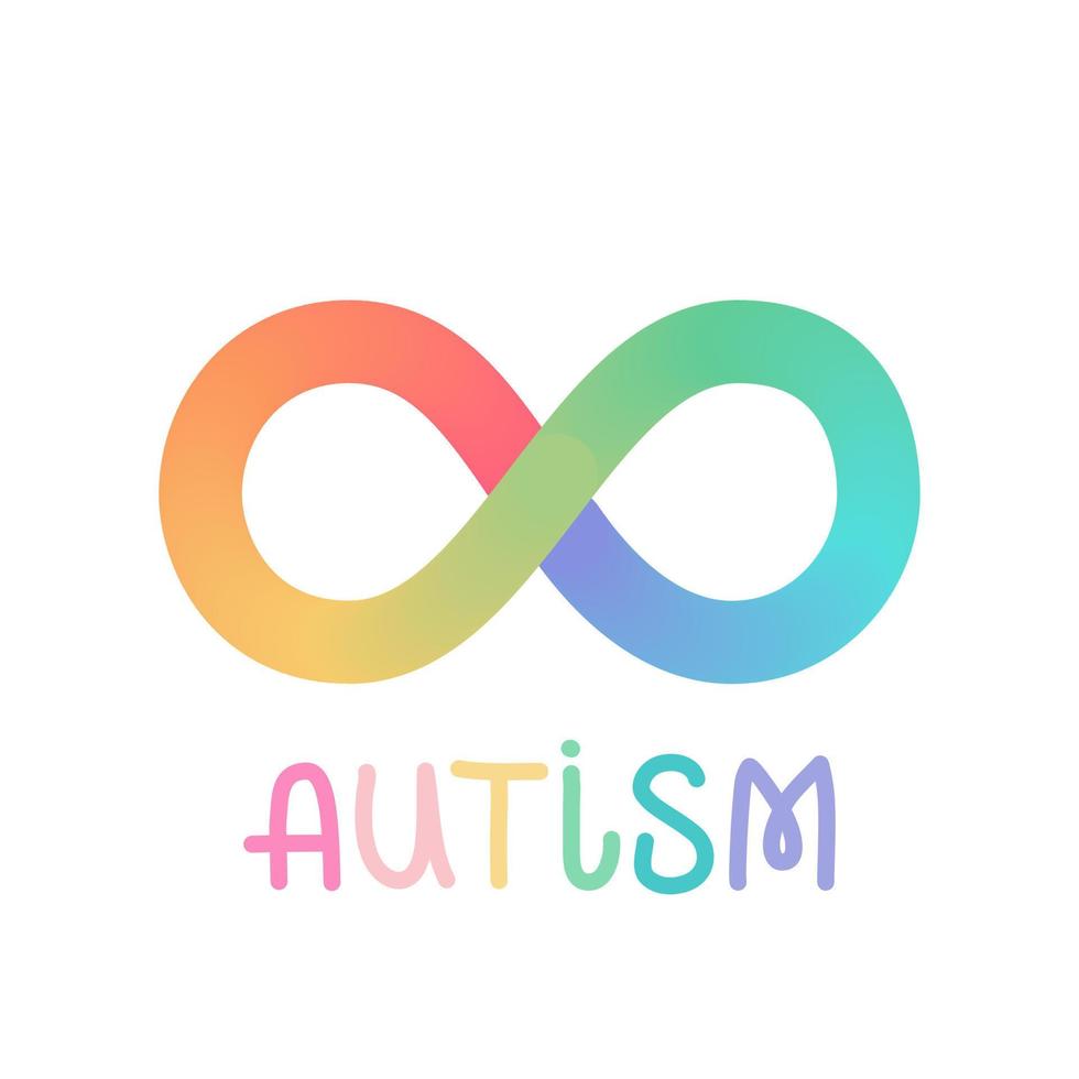 ilustración de vector de signo de arco iris infinito. autismo nuevo símbolo.