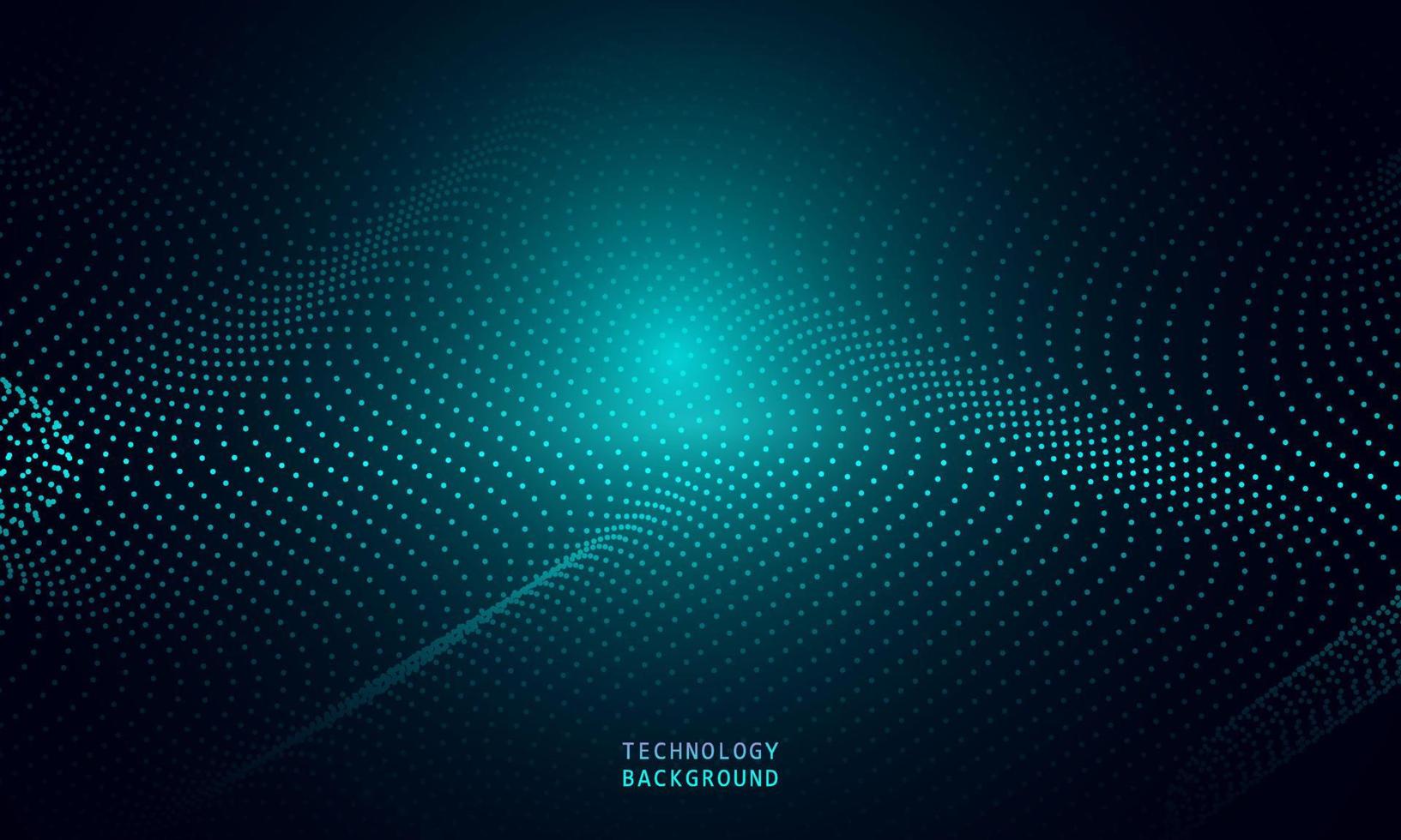 abstract wave technology background with blue light smooth and flow. vector