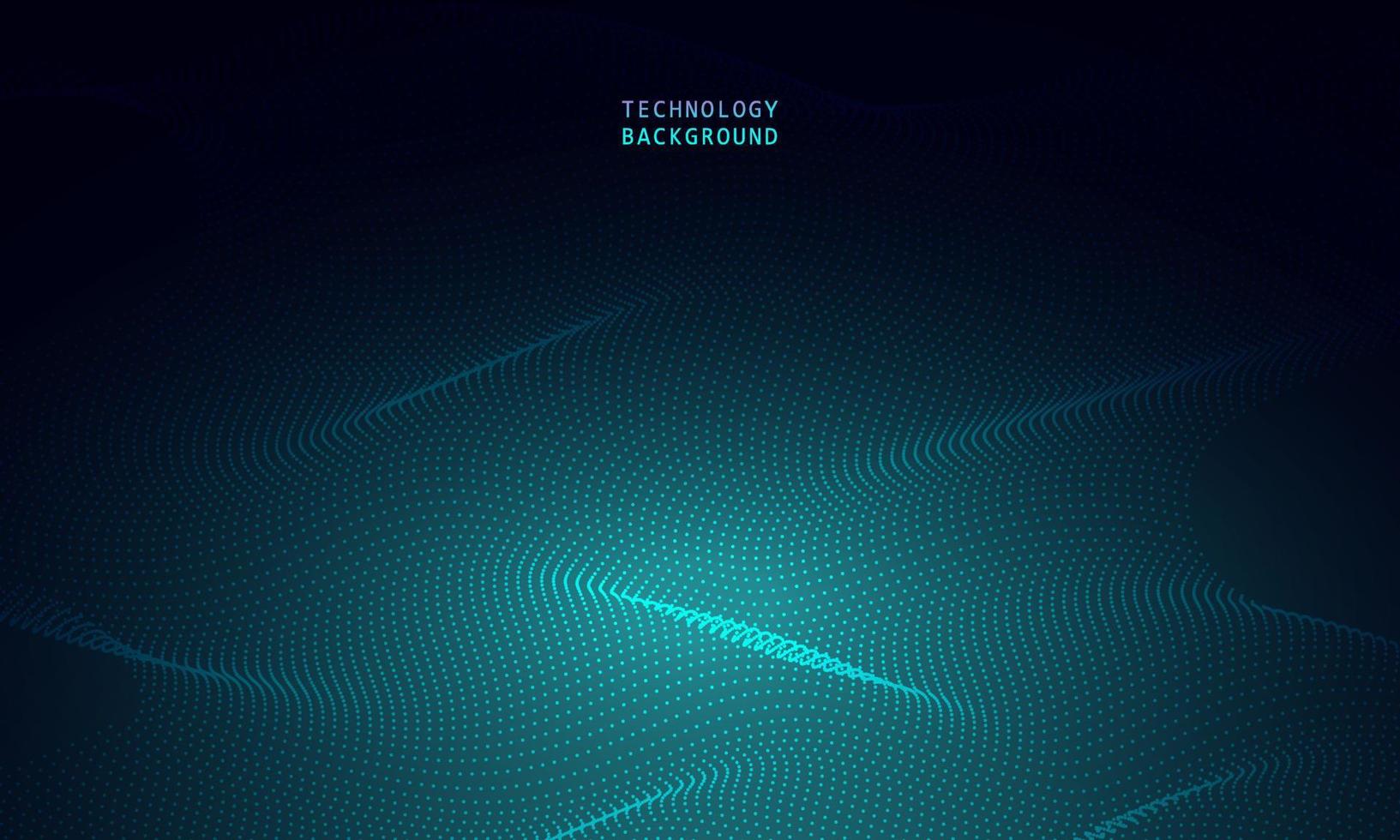 abstract wave technology background with blue light smooth and flow. vector