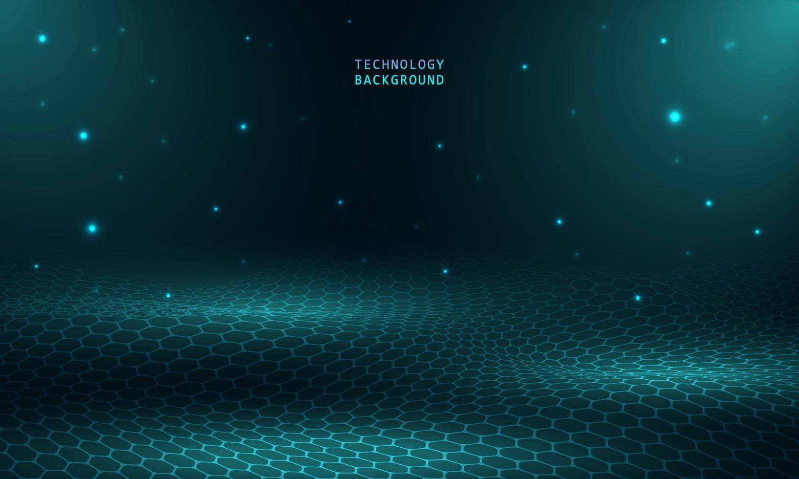 abstract wave technology background with blue light smooth and flow. vector