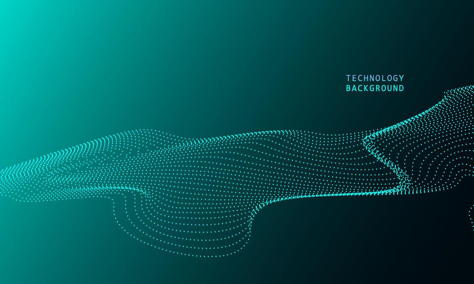 abstract wave technology background with blue light smooth and flow. vector