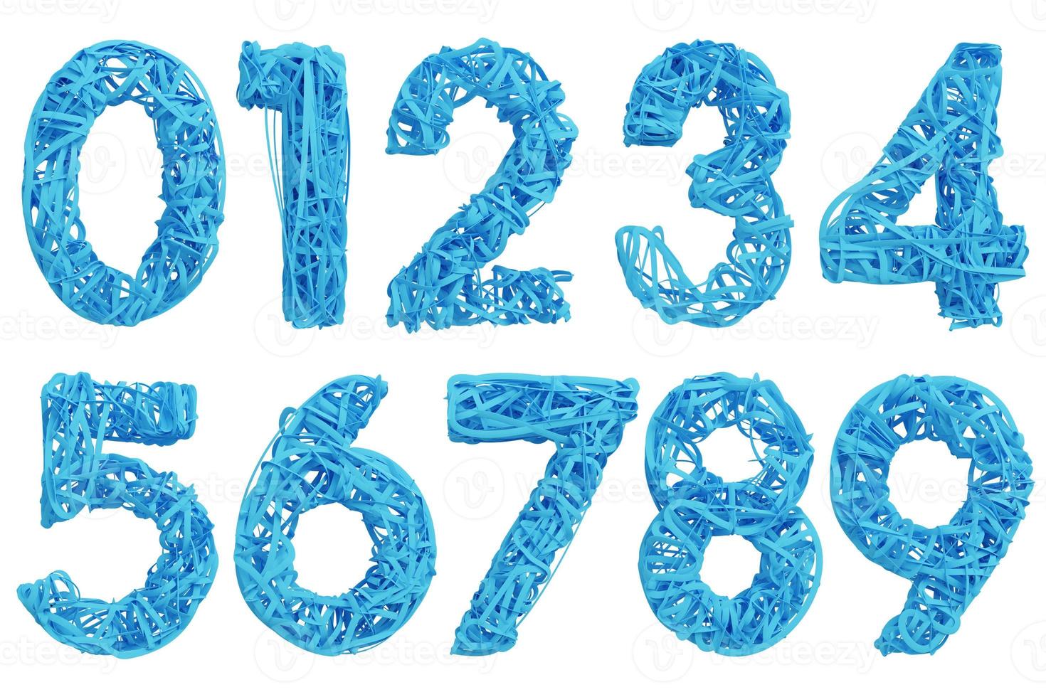 Font in paper tape style on white background with clipping path.,3d model and illustration. photo