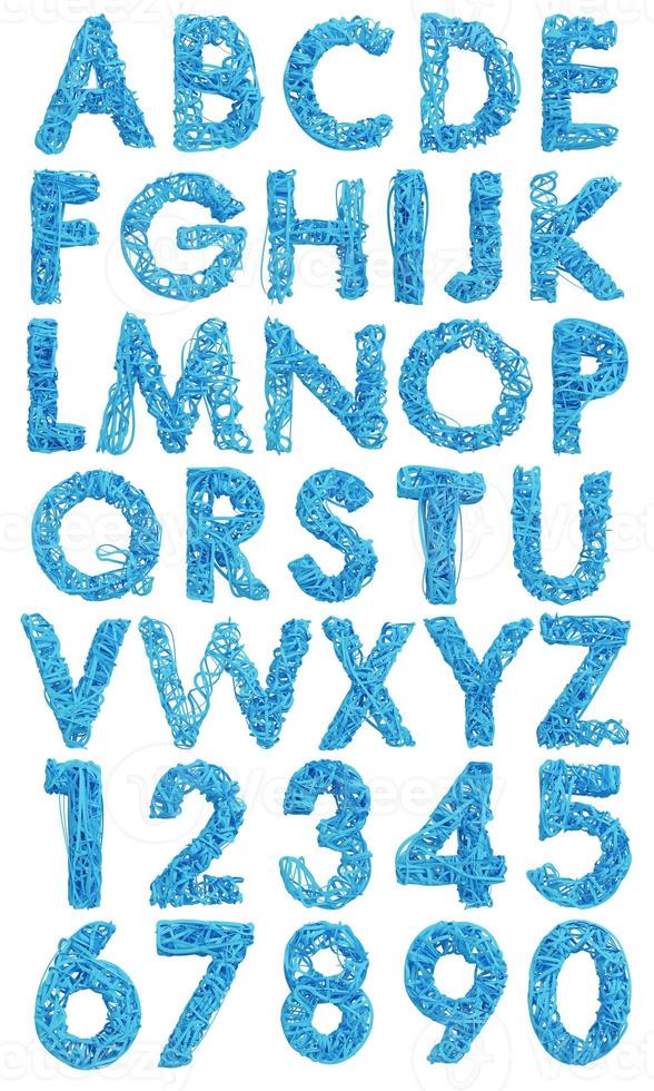 Font in paper tape style on white background with clipping path.,3d model and illustration. photo