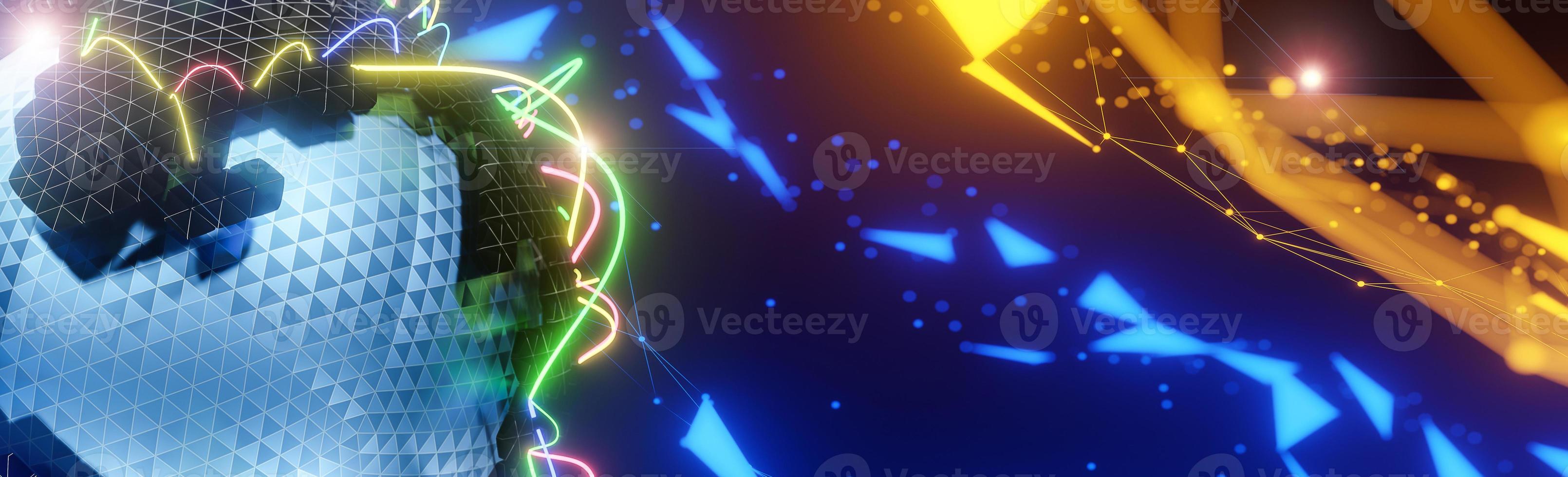 Polygonal 3D globe with line global connections.,Global social network.,3d model and illustration. photo