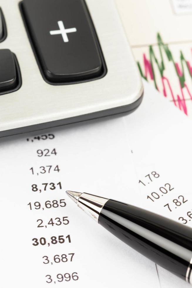 Financial report or stock market graph analysis photo