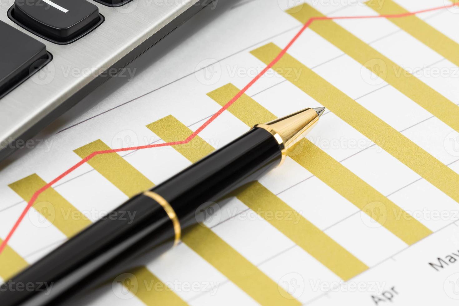 gráfico de barras de informe de ventas con análisis gráfico foto