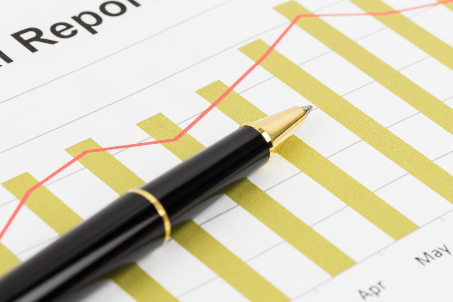 gráfico de barras de informe de ventas con análisis gráfico foto