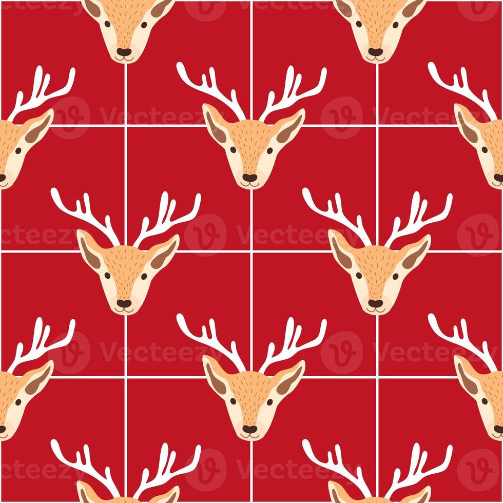 Seamless Christmas pattern with deer. Vector illustration photo