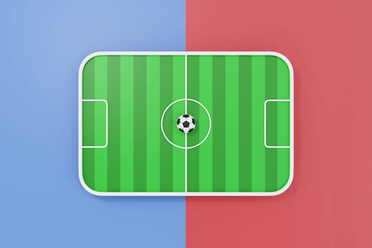 Minimal football soccer filed for competition 3D render illustration photo