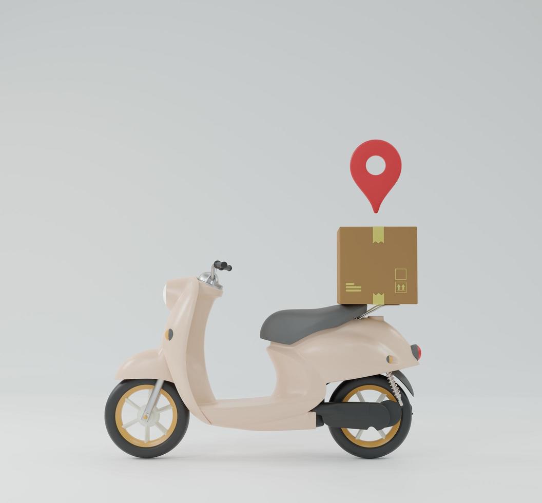 Online express delivery service with location tracking service 3D render illustration photo