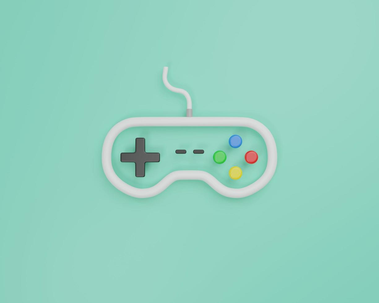 Minimal game controller joystick 3D render illustration photo