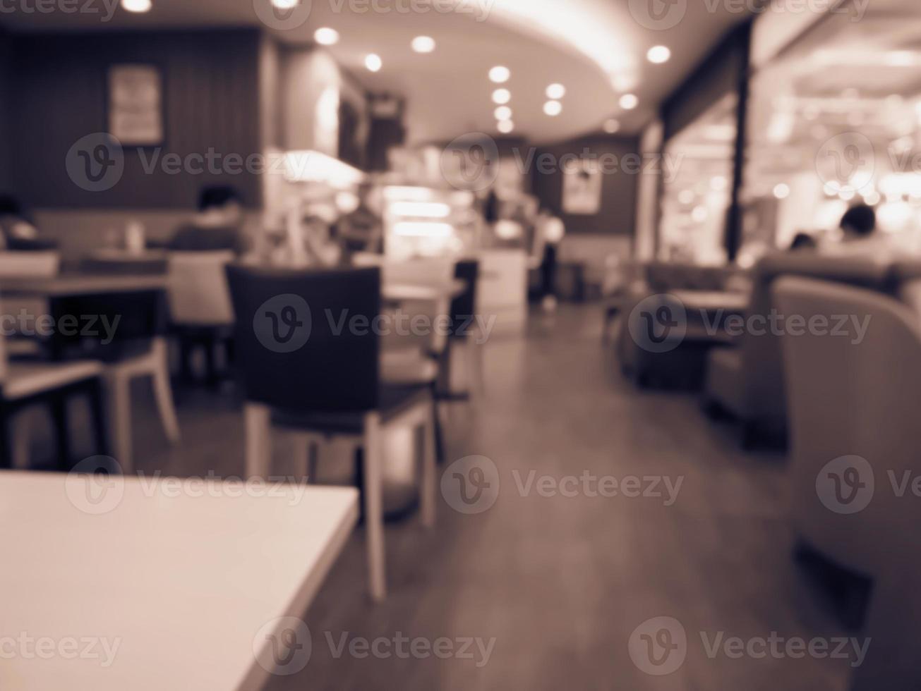 restaurante café borroso, cafetería con fondo de luz bokeh abstracto foto