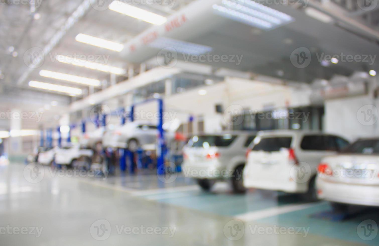 car repair service center blurred background photo