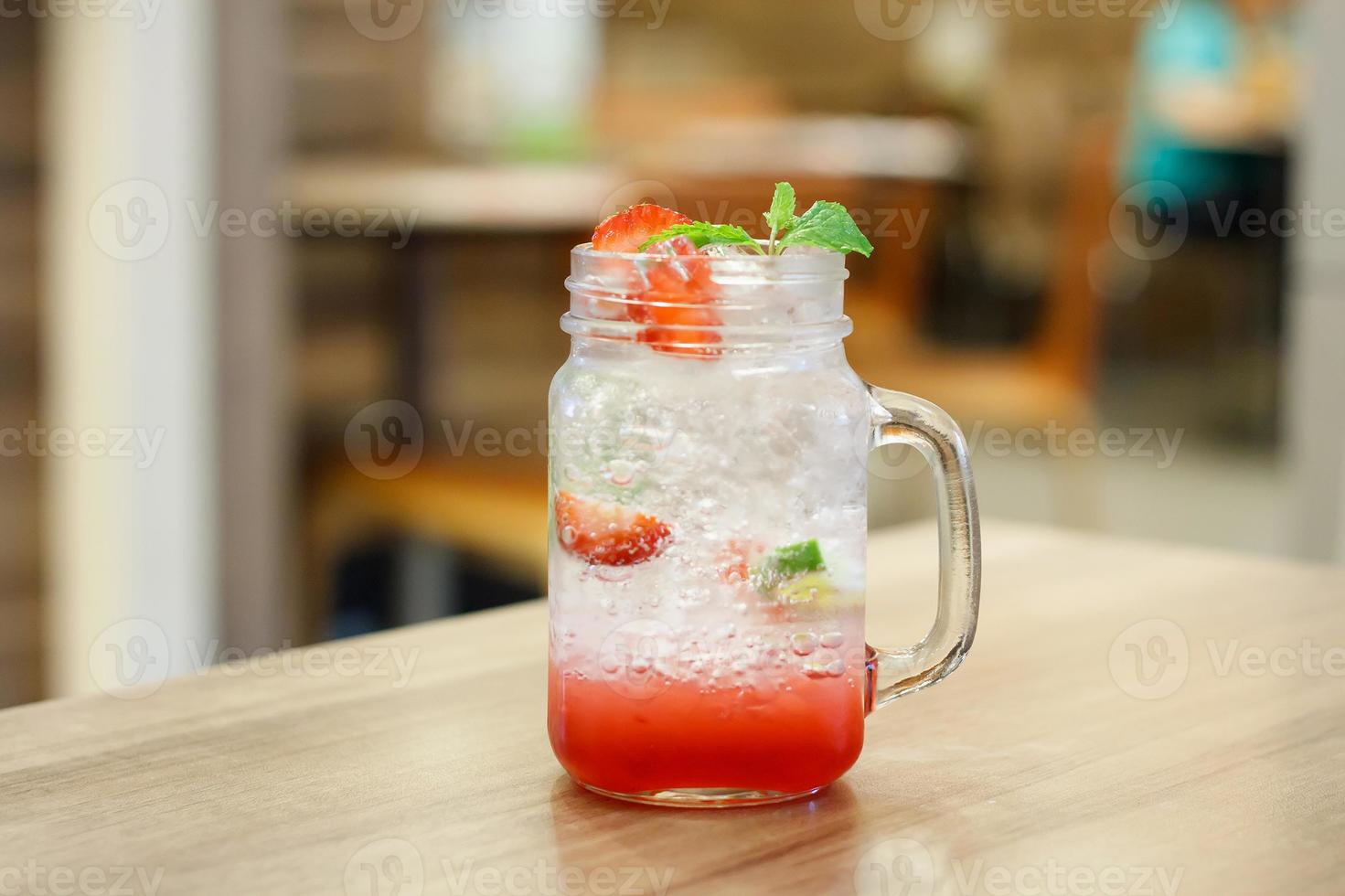 Iced Drink With Strawberry And Lemon photo