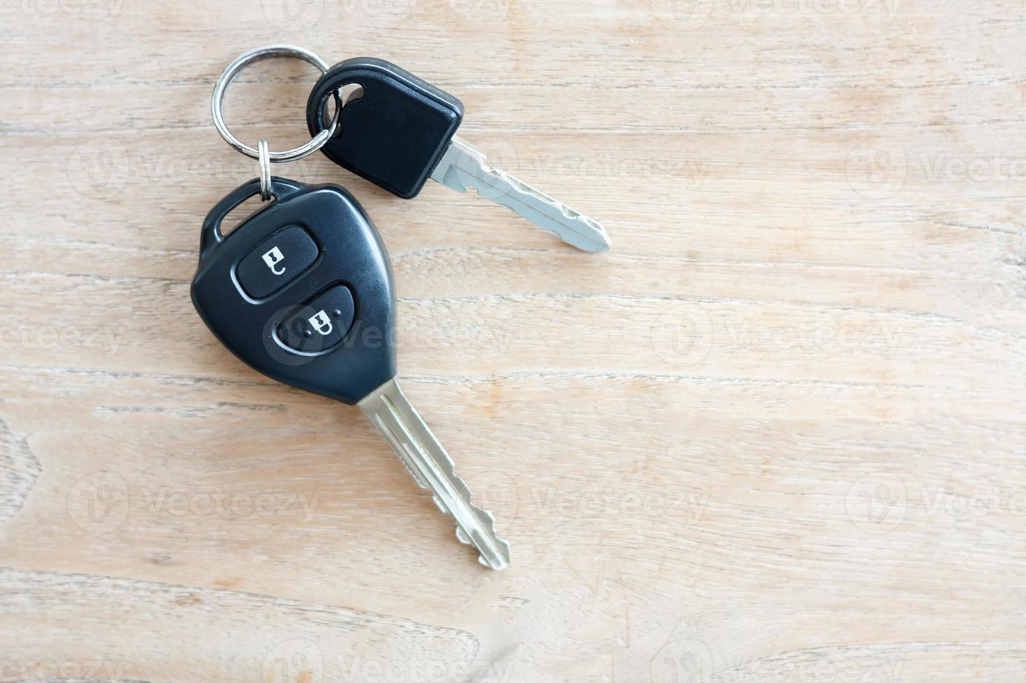 Car Key on wood background photo