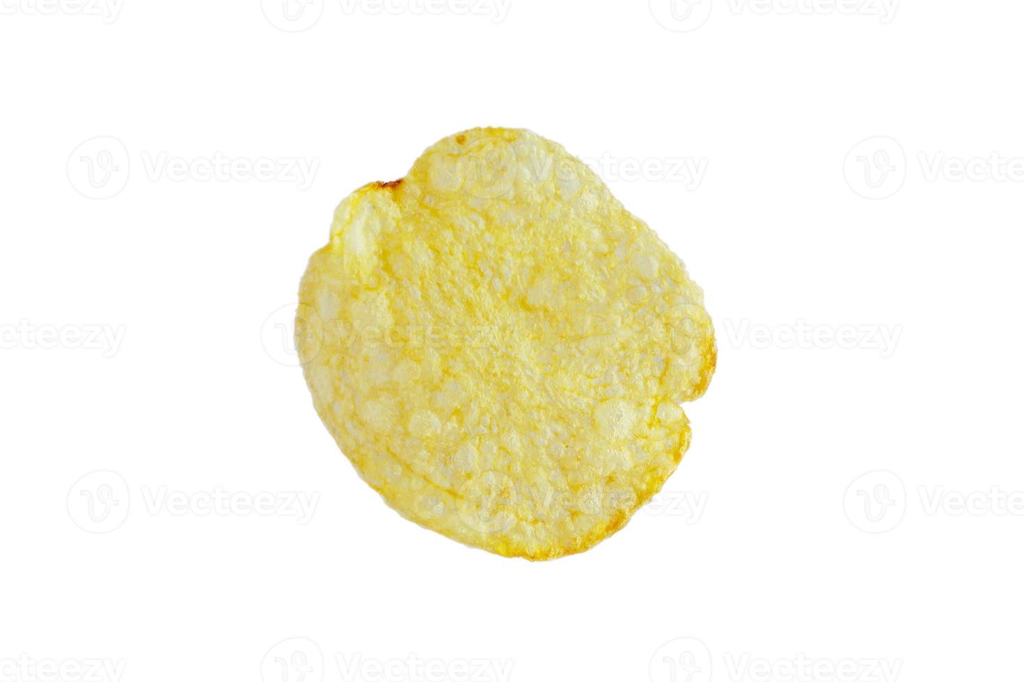 Potato chips isolated on white background photo