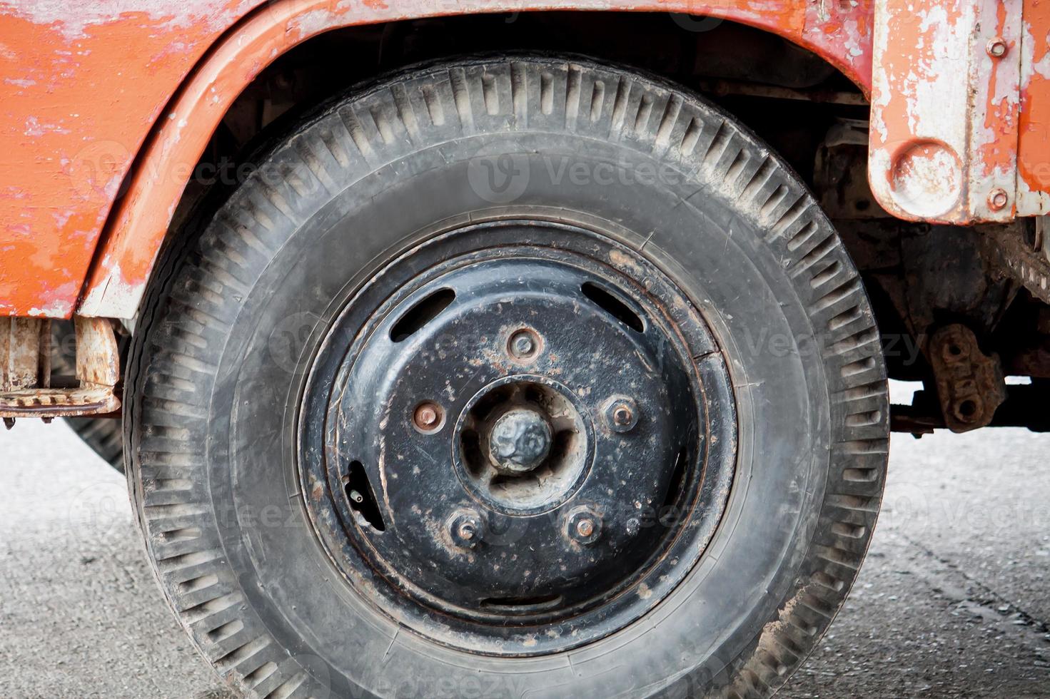 truck tire close up photo