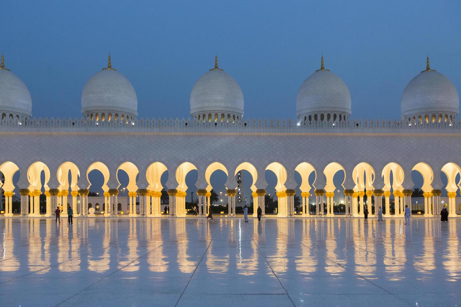 Abu Dhabi, UAE, 2015 - Detail of Sheikh Zayed Grand Mosque in Abu Dhabi. Mosque was design by Yusef Abdelki and was opened at 2007. photo