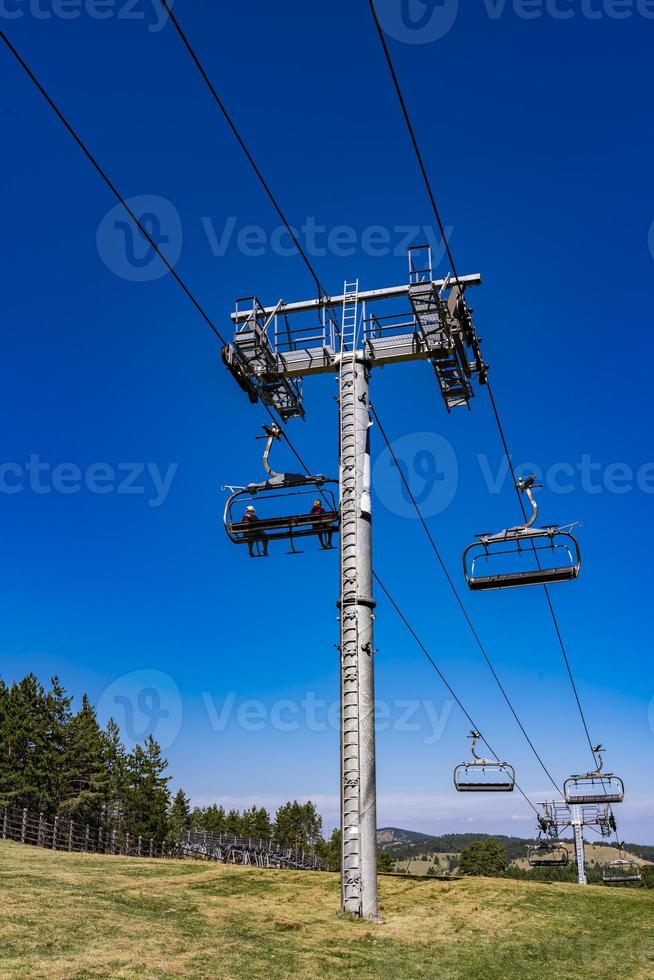 Ski chairlift at Tornik on Zlatibor mountain in Serbia photo