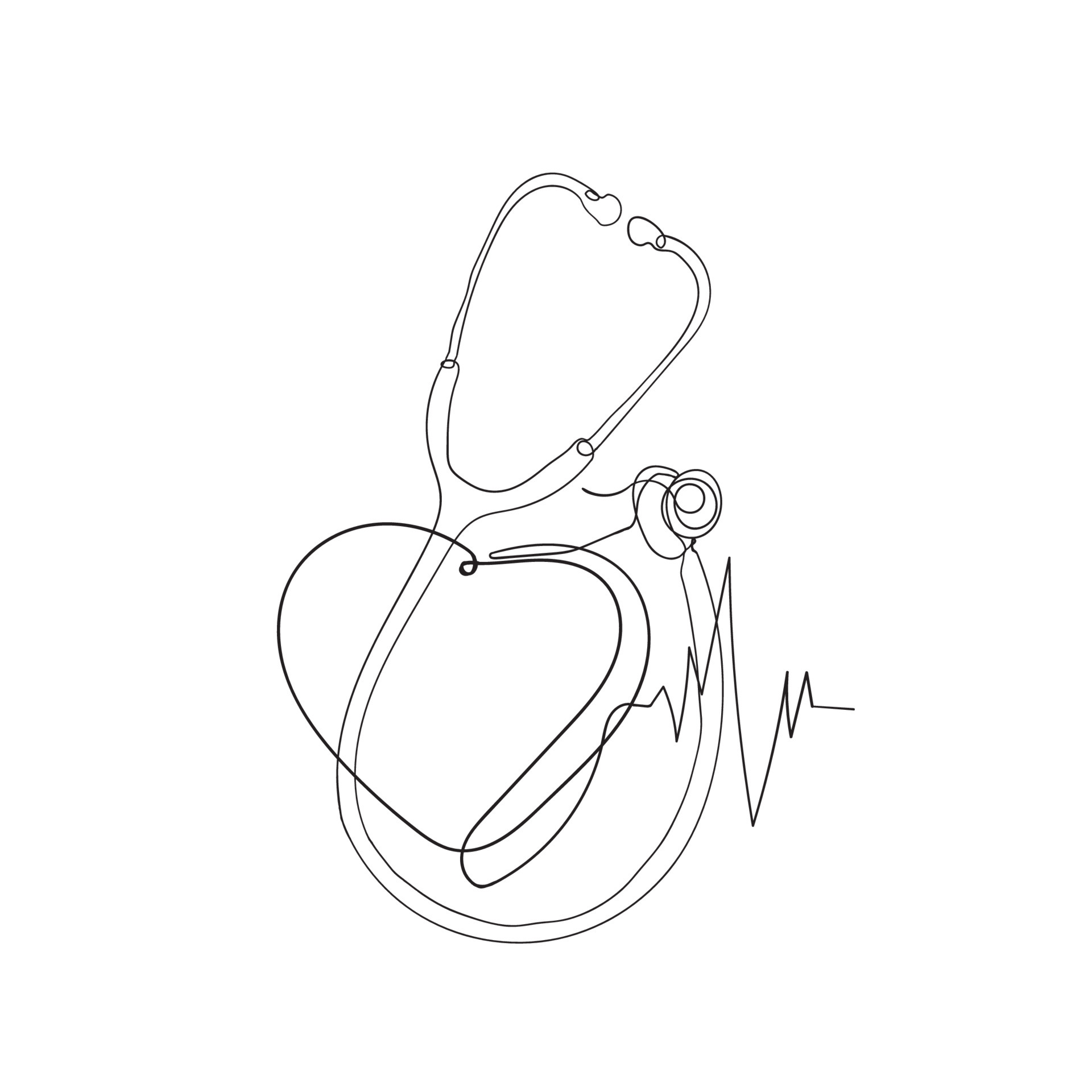 continuous line drawing stethoscope illustration vector isolated 7042629 Vector Art at Vecteezy