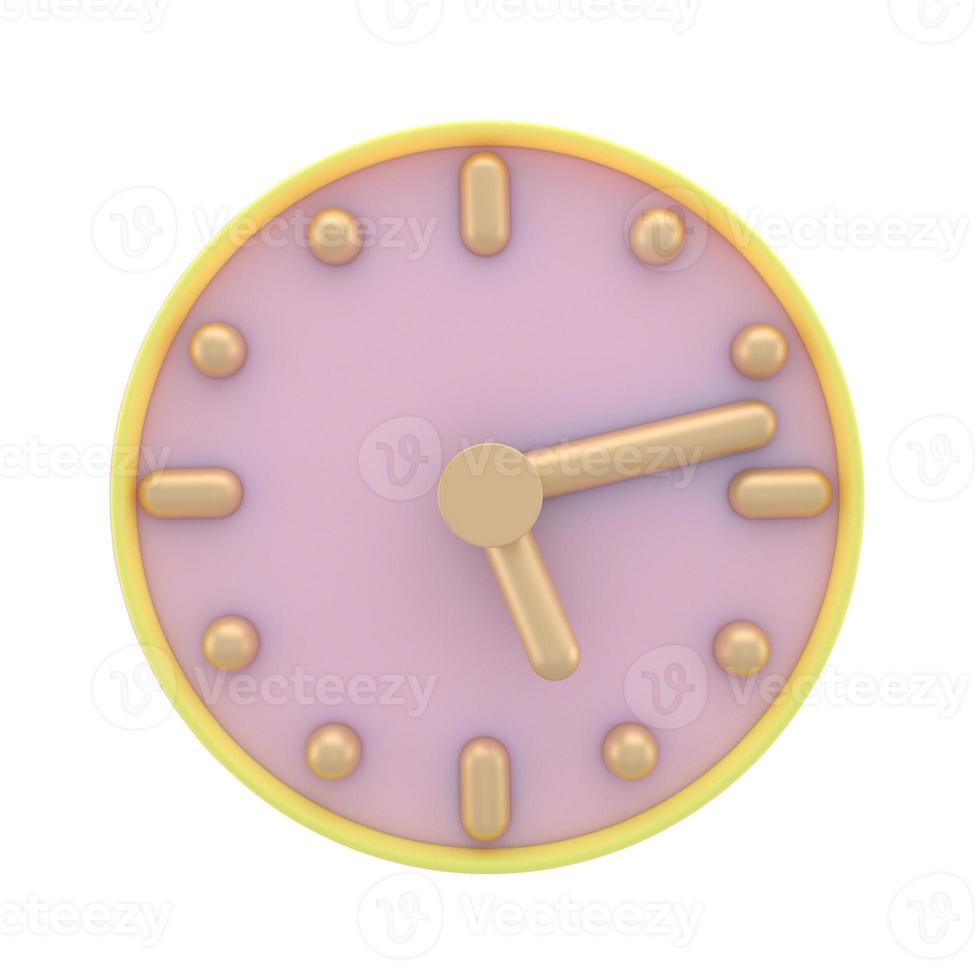 Circle clock icon. Simple 3d render illustration. Deadline concept. photo