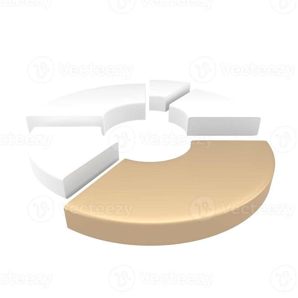 icono de gráfico de diagrama de círculo. ilustración de procesamiento 3d simple. foto