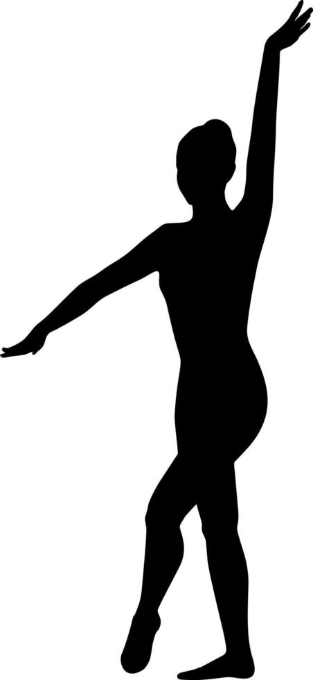 girl black silhouette of gymnastic. Gymnastic, acrobatic, sport vector