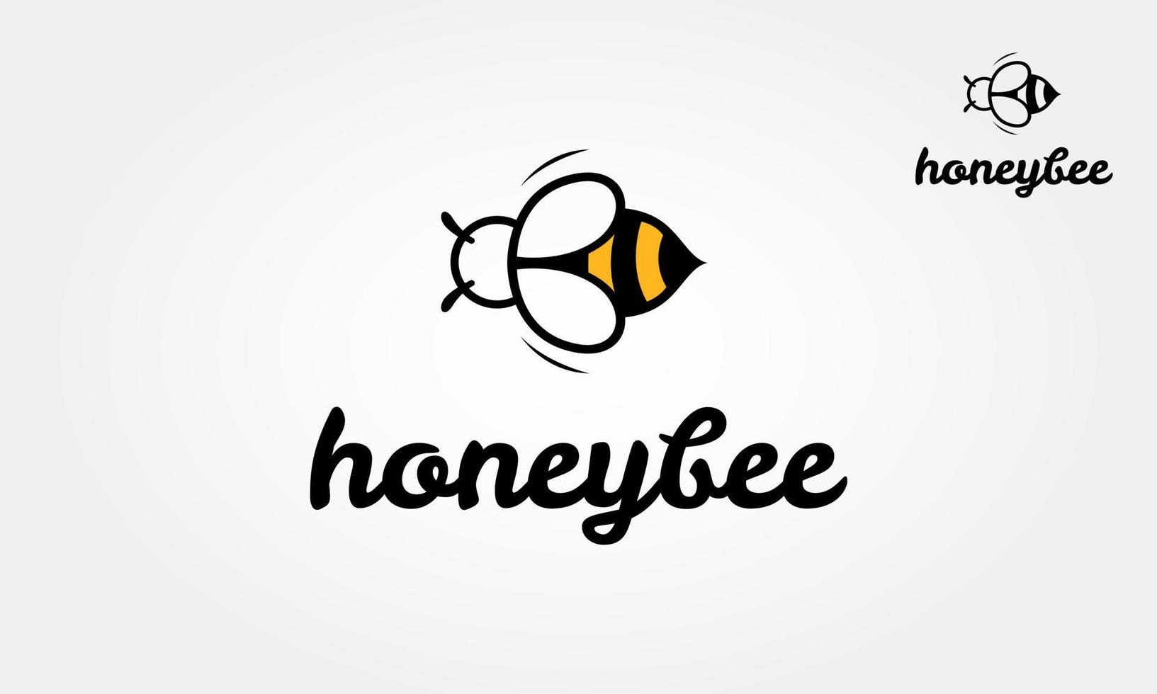 plantilla de logotipo de vector de abeja de miel. plantilla de vector de diseño de logotipo de abeja. icono de contorno, concepto de logotipo creativo, ilustración de logotipo vectorial.