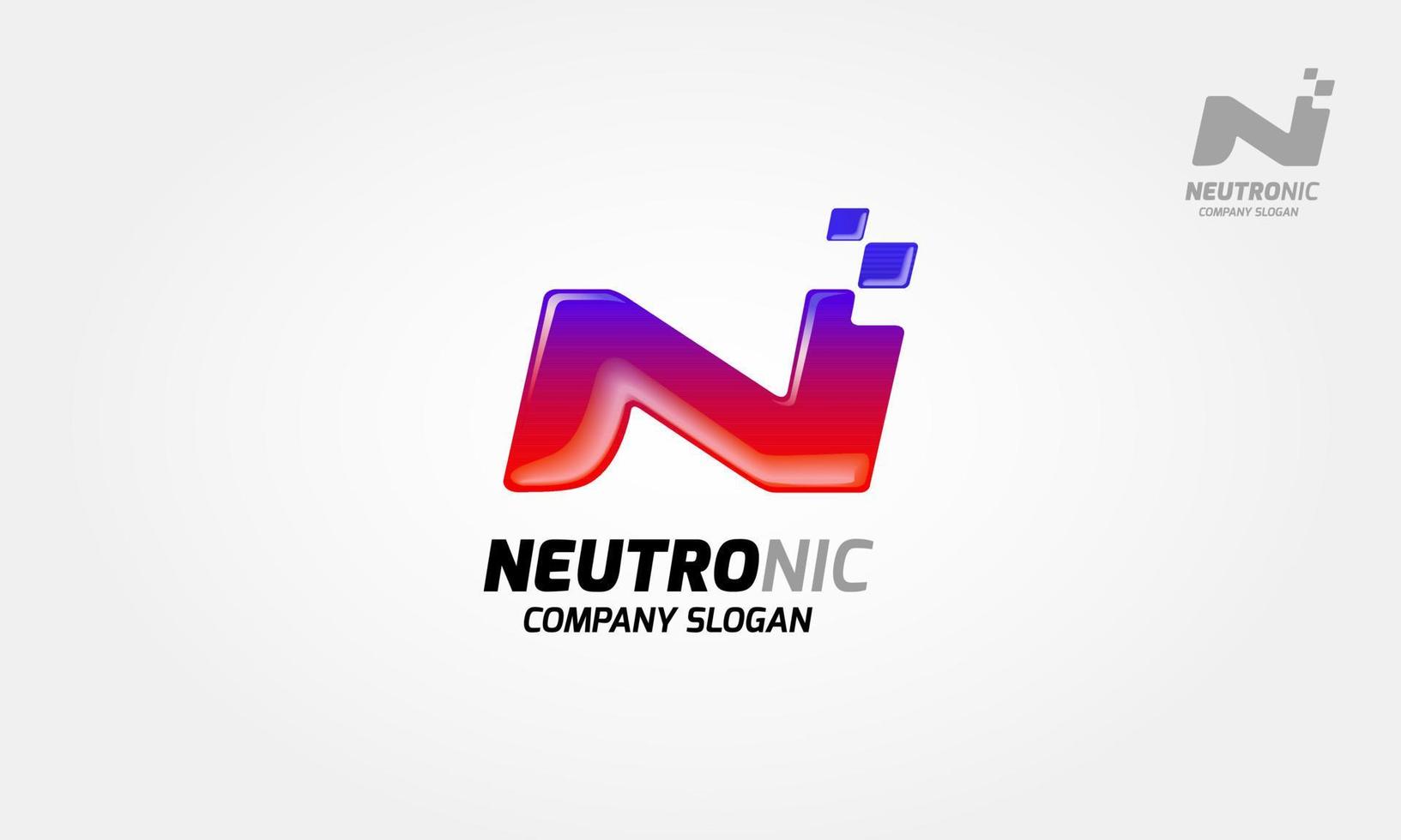 ilustración del logotipo del vector neutrónico. vector de diseño de logotipo empresarial carta corporativa n. plantilla de vector de logotipo de letra n colorida. logotipo de la letra n para tecnología.