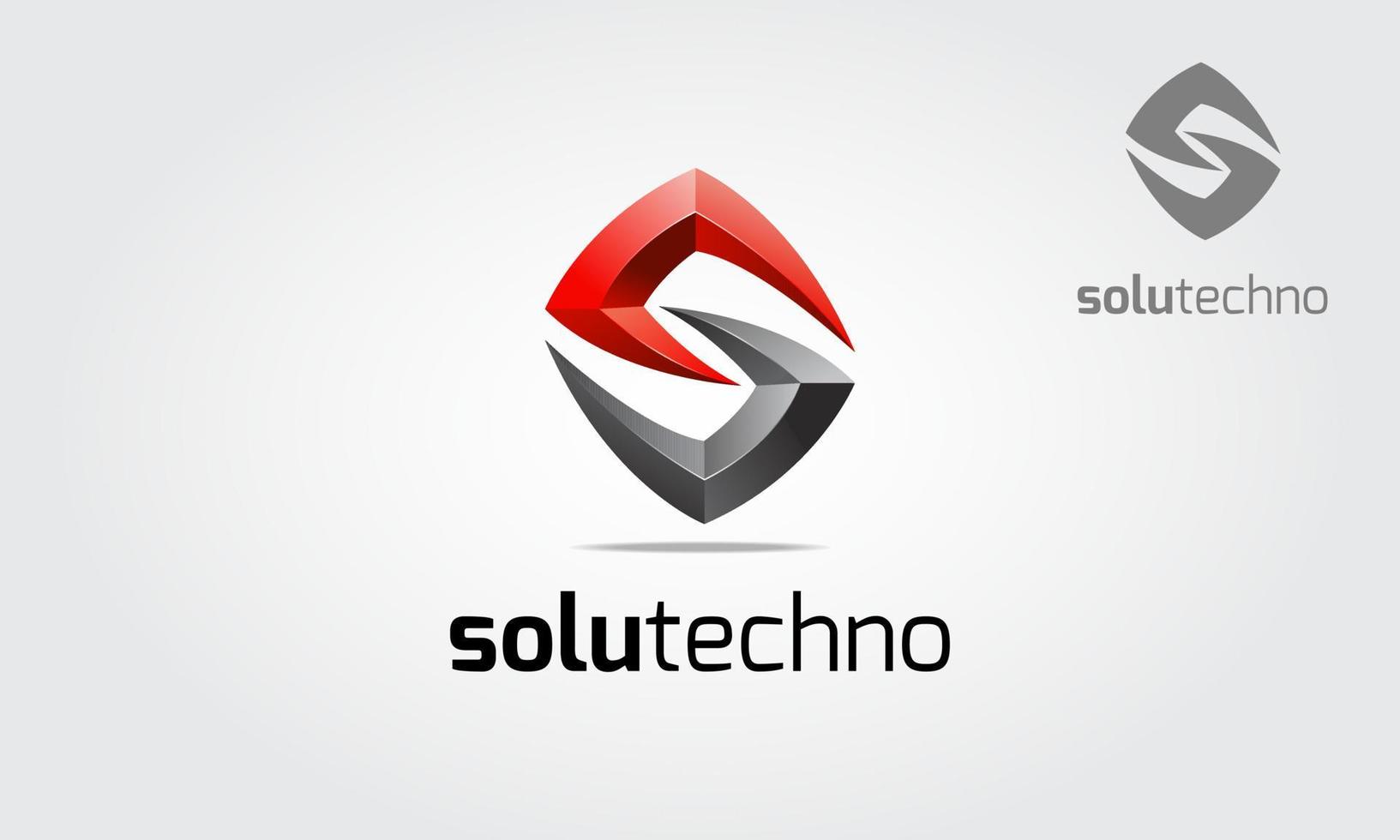 Solutechno Vector Logo Template. This is an abstract logo but also can be interpreted as a letter of S logo. Solution vector logo illustration.