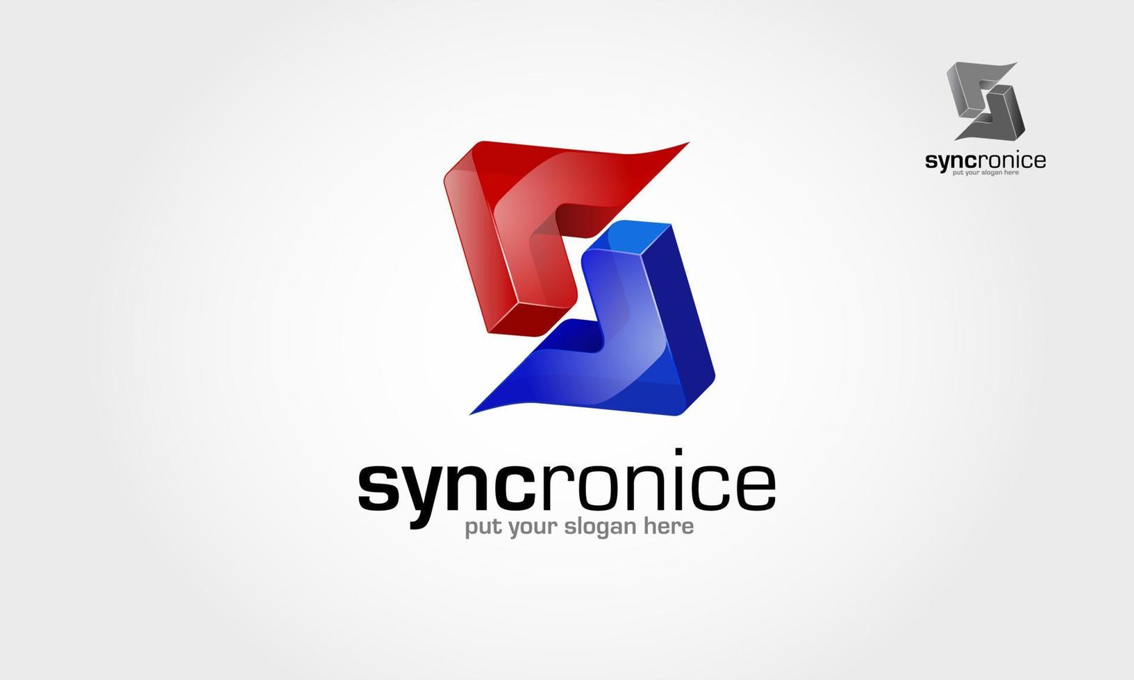 Syncronice Vector Logo Template. This is an abstract logo but also can be interpreted as a letter of S logo. Vector logo Illustration.