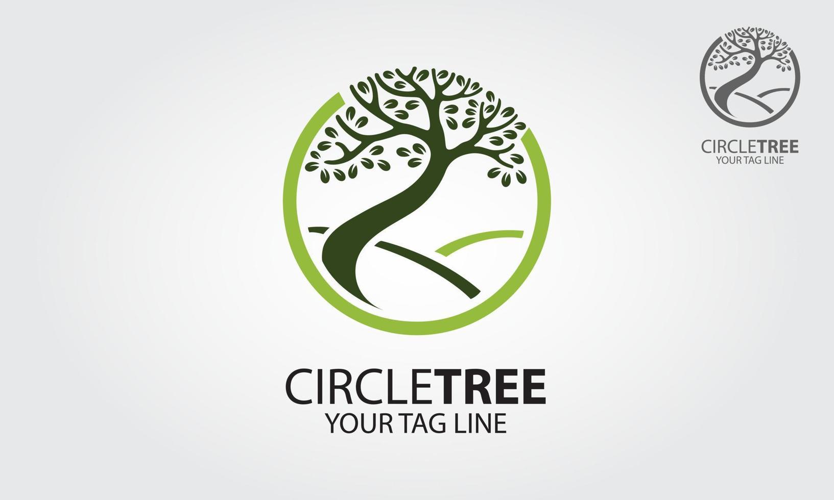 Circle tree vector logo template. Professional and effective logo for business and other.