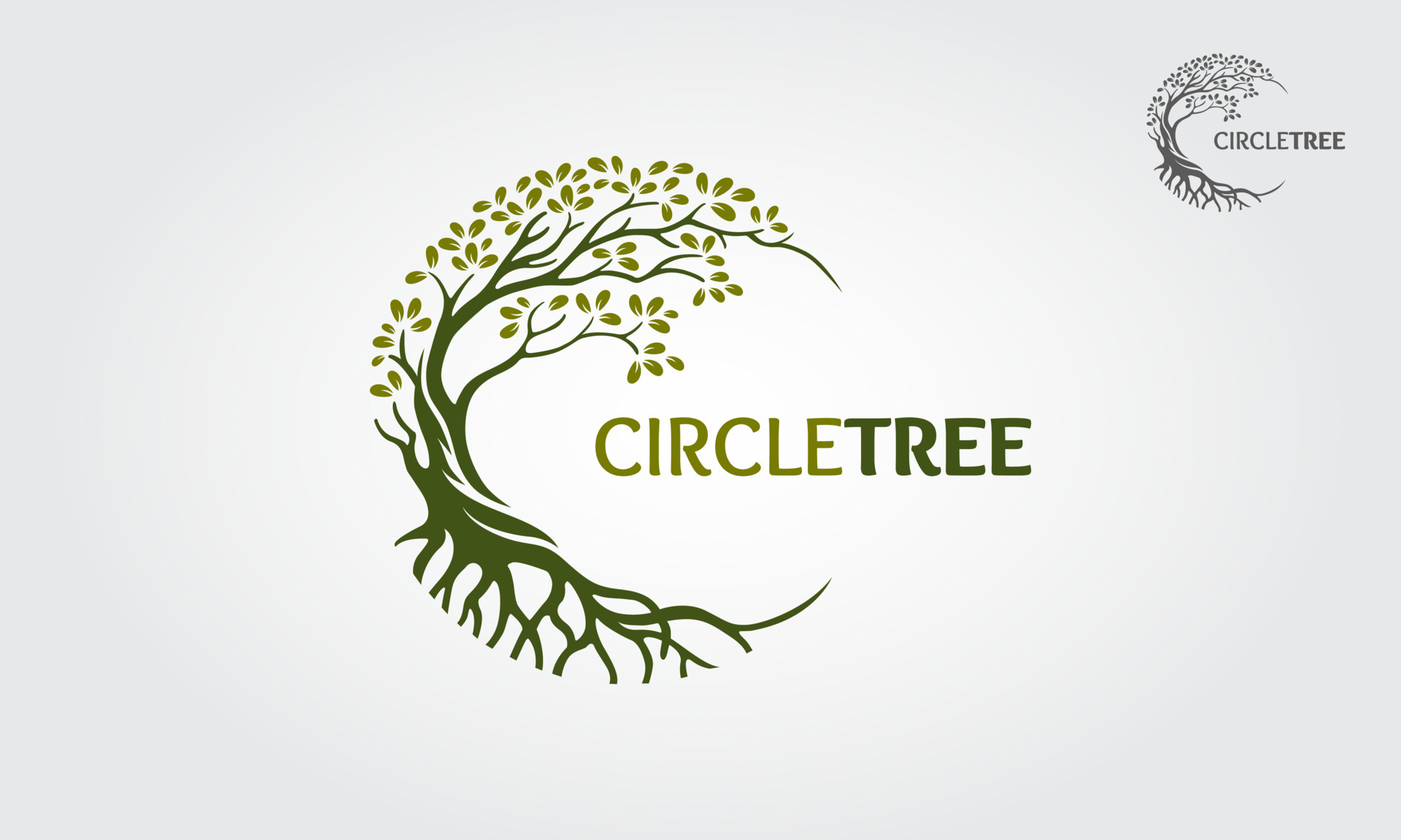 Circle Tree vector logo this beautiful tree is a symbol of life, beauty