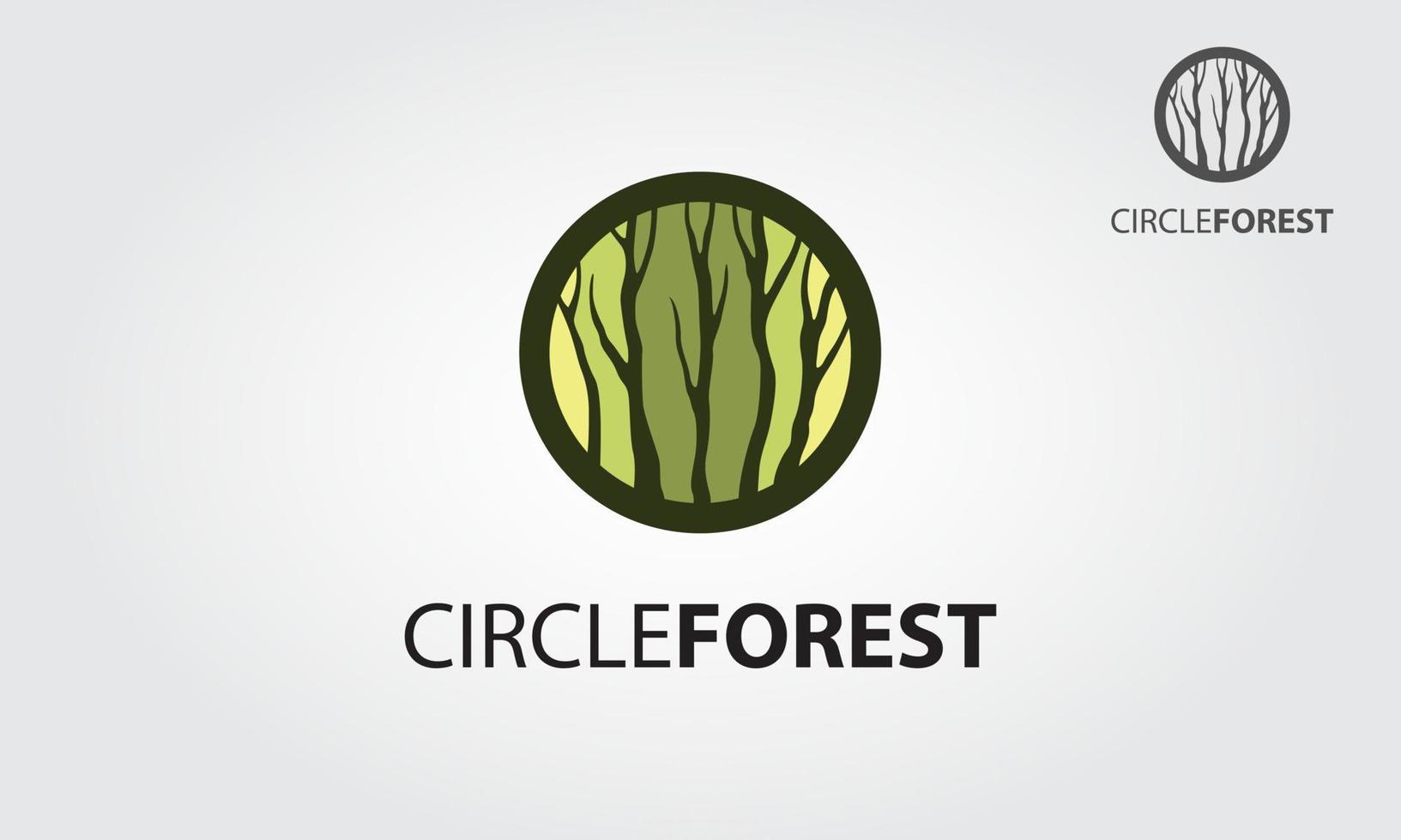 ilustración del logotipo del bosque circular. esta plantilla de logotipo es totalmente editable y redimensionable. vector