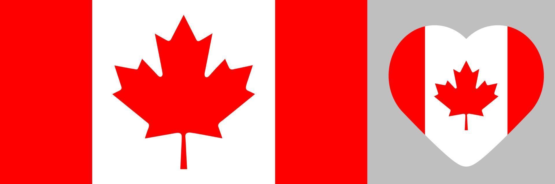 bandera de canadá conjunto de ilustraciones vectoriales, alta bandera vectorial detallada de canadá ilustración de la bandera nacional de canadá. bandera nacional de canadá. vector