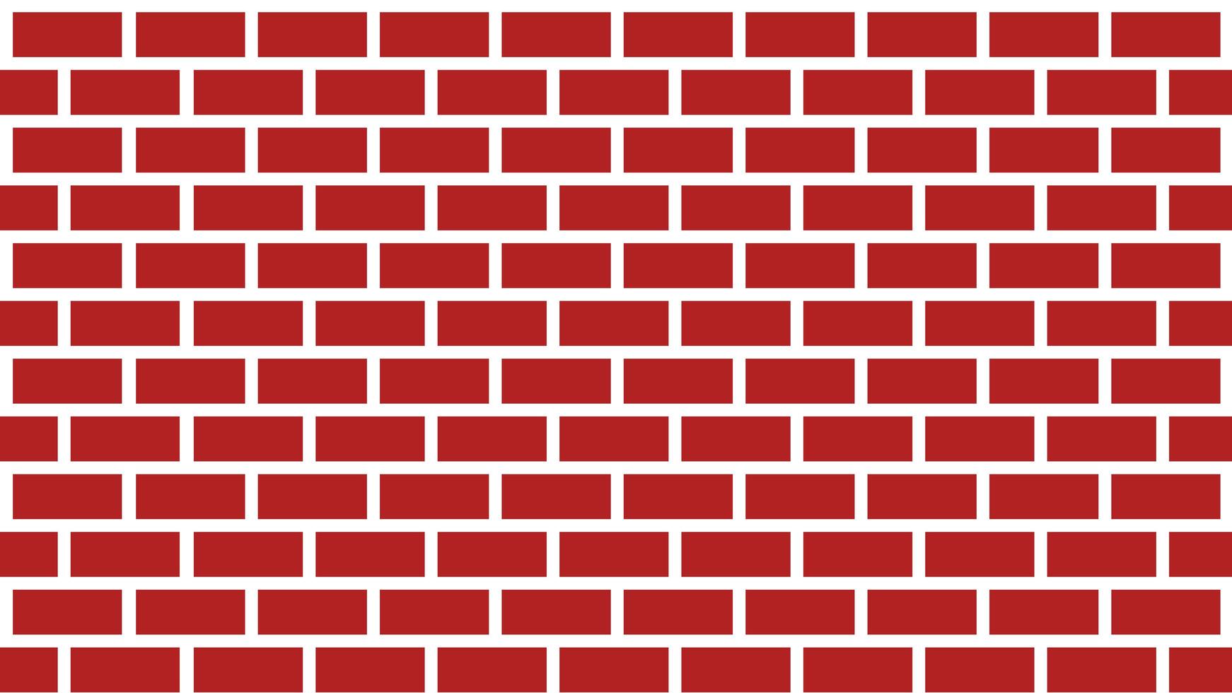 The red bricks are neatly arranged, the wall photo