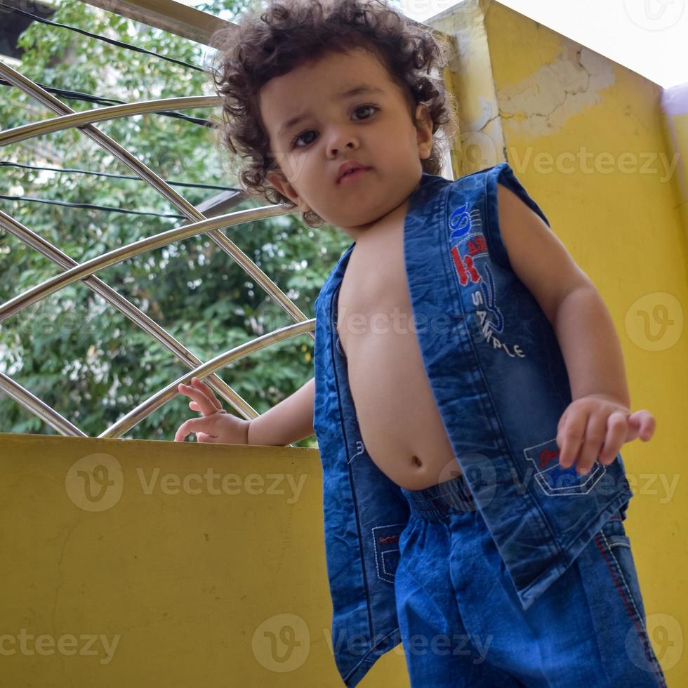 Cute little boy Shivaay at home balcony during summer time, Sweet ...