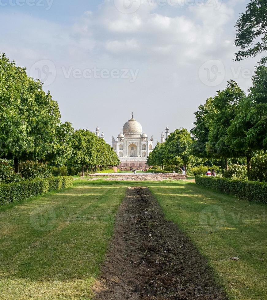 Taj Mahal one of the wonder of the world view from Mehtab Bagh garden side, Taj Mahal, Agra, Uttar Pradesh, India, sunny day view photo