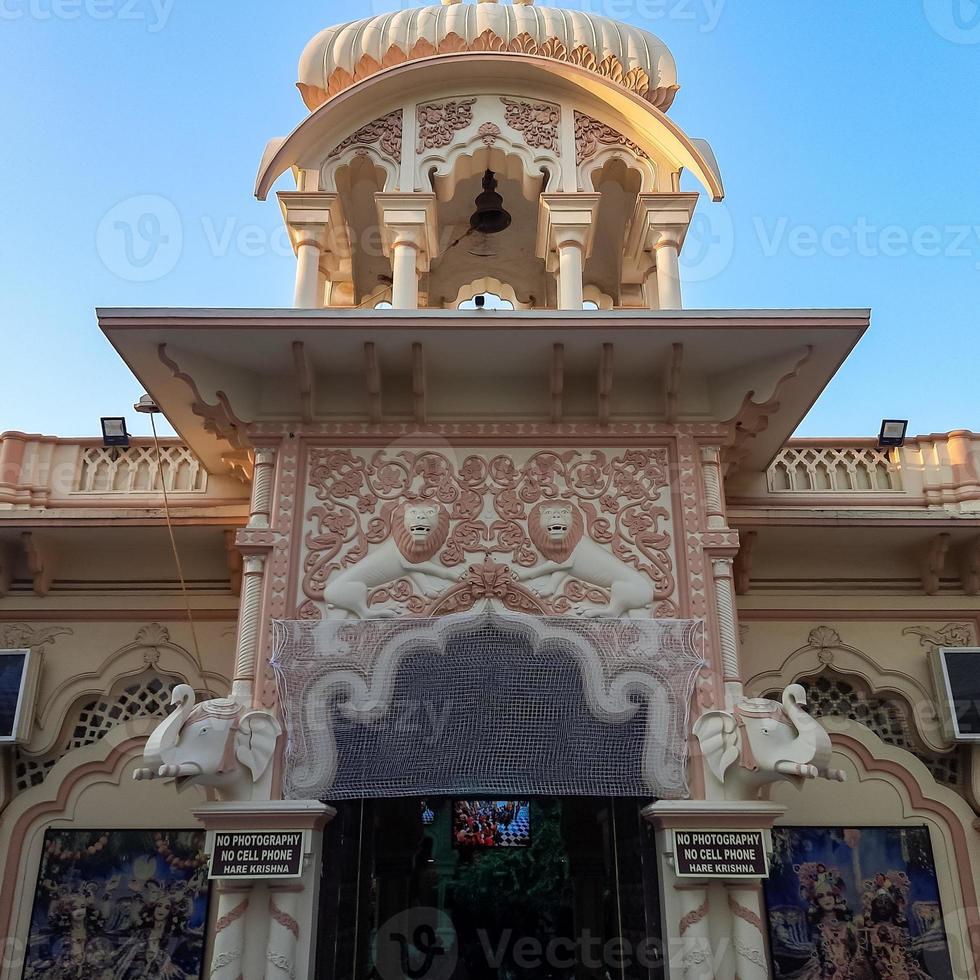 ISKON Temple Vrindavan, India, Sri Krishna Balaram Mandir is a Gaudiya Vaishnava temple in the holy city of Vrindavan in Uttar Pradesh state of India photo