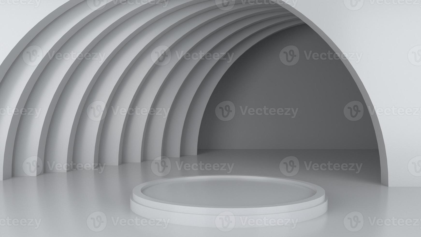 3D Render White podium for put sime detail object photo