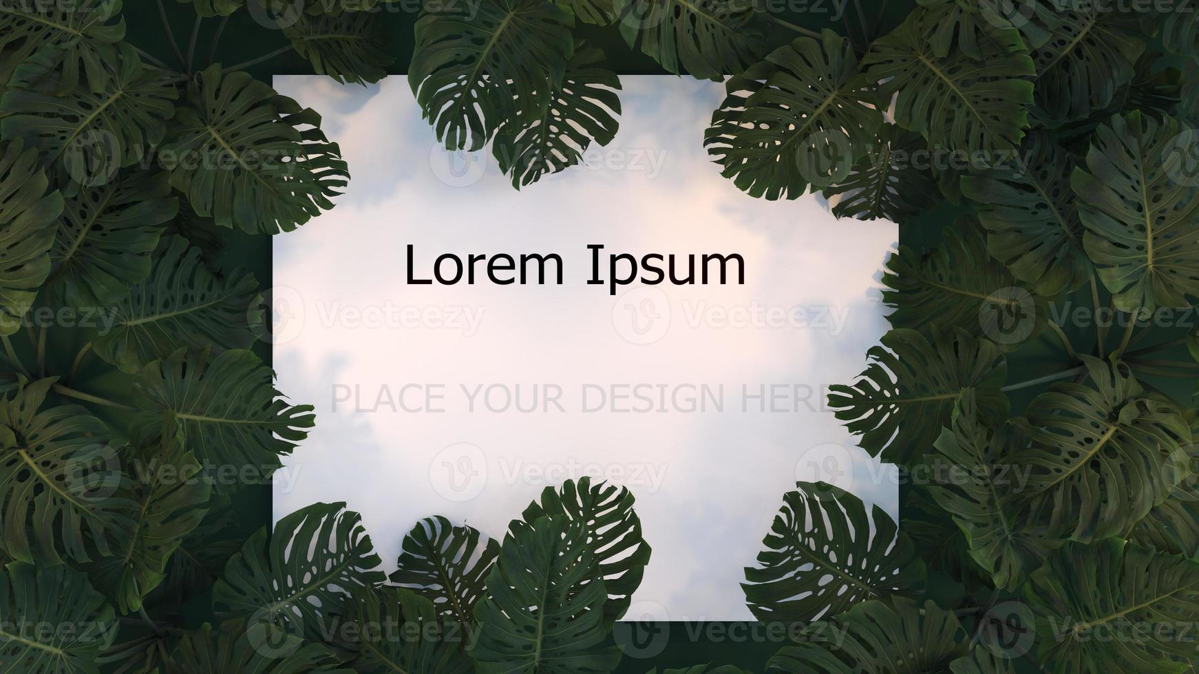 3D render white paper mockup on nature background include clipping path photo