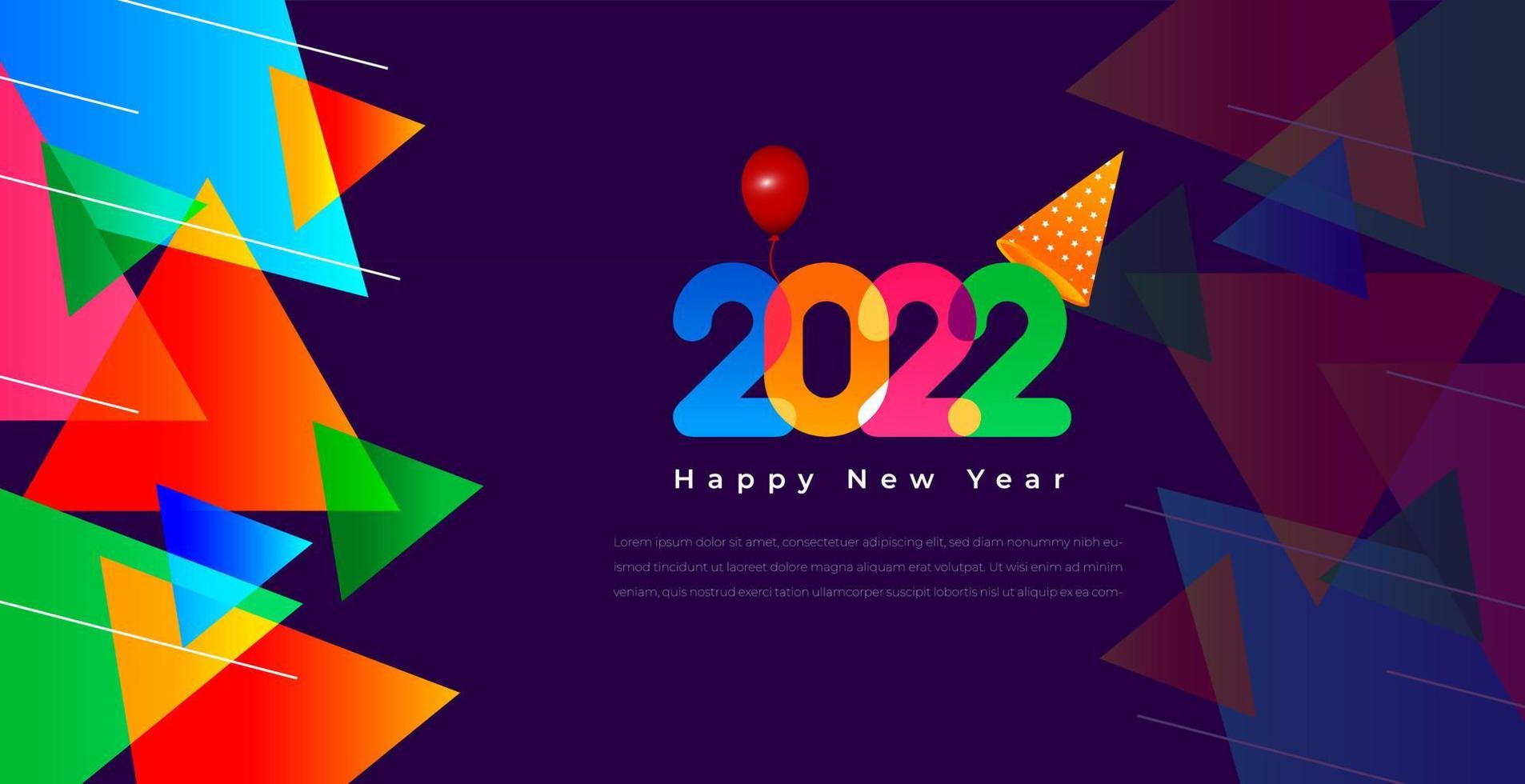 Happy New Year 2022 Background Template. vector