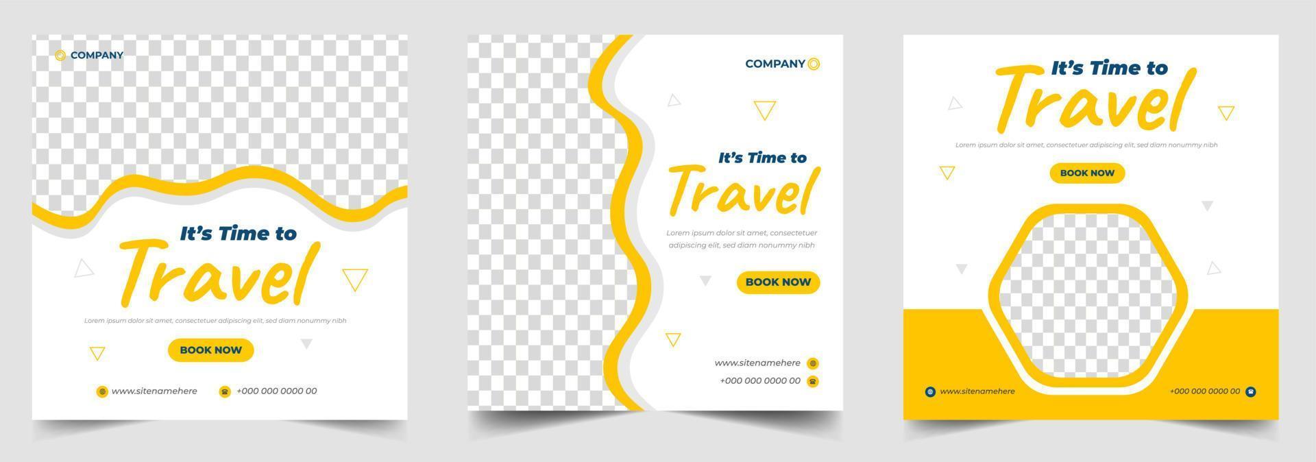 tour and travel social media post banner design template. travel social media post banner. tour social media post banner design. vector