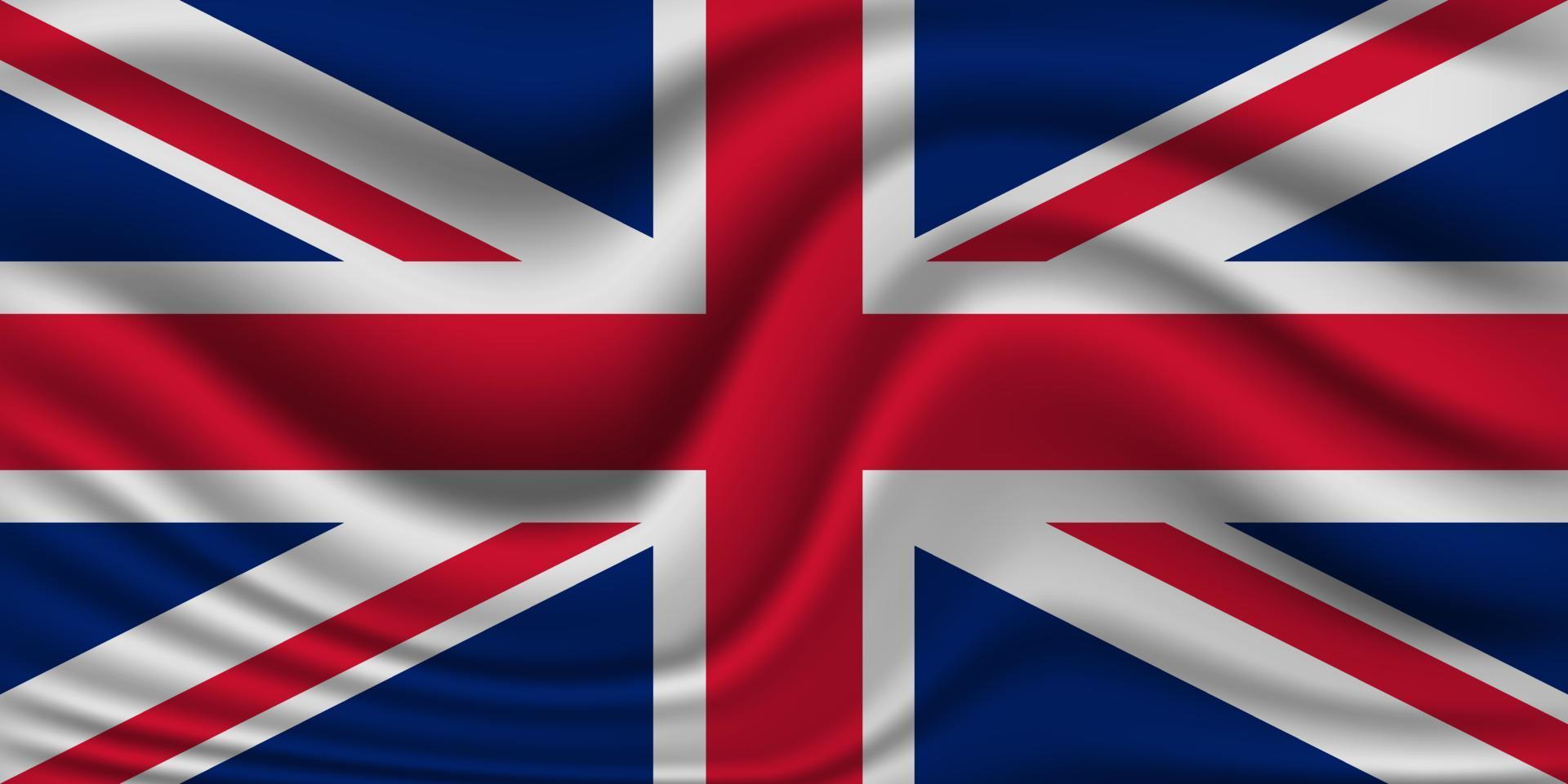 bandera de union jack, reino unido inglaterra, ilustración de vector de bandera de reino unido. bandera de gran bretaña - ilustración 3d. ilustración 3d ondeando la colorida bandera de gran bretaña.