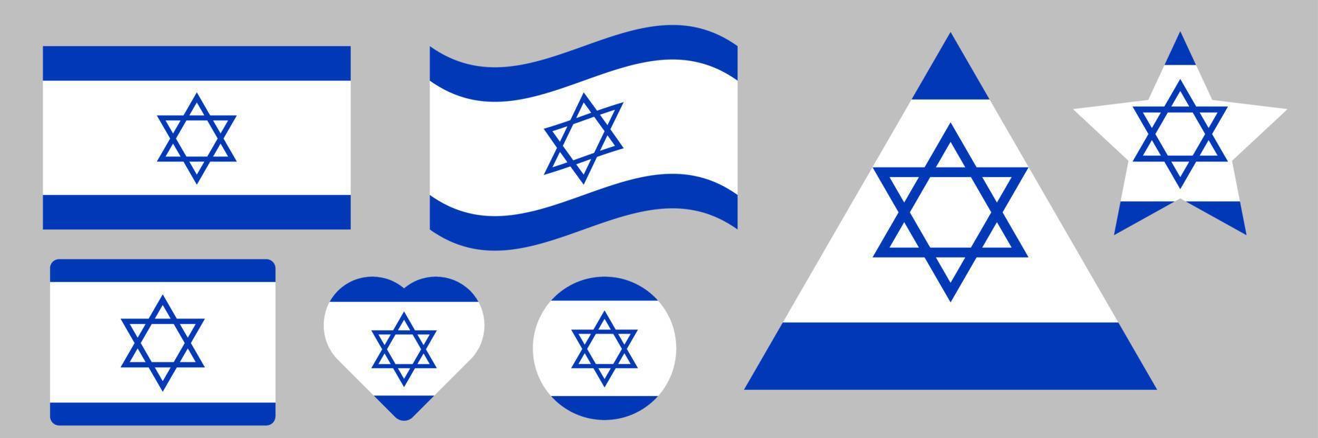 bandera vectorial de israel. símbolo de color aislado sobre fondo blanco. bandera de israel vector