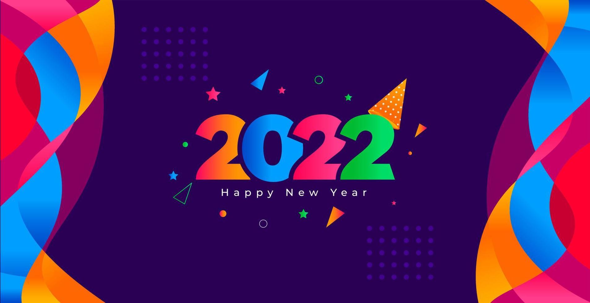 Happy New Year 2022 Background Template. vector