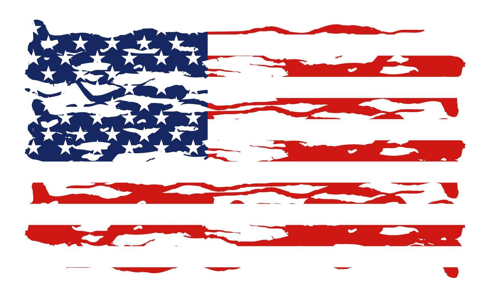 Flag of the United States of America, brush background. USA flag brush vector.  Happy 4th of July USA Independence Day greeting card. Lettering and American flag grunge brush paint background. vector