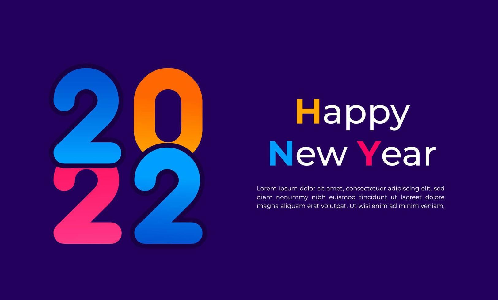 Happy New Year 2022 Background Template. vector